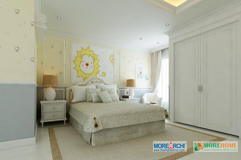 Giường ngủ chung cư tân cổ điển Giường ngủ chung cư tân cổ điển