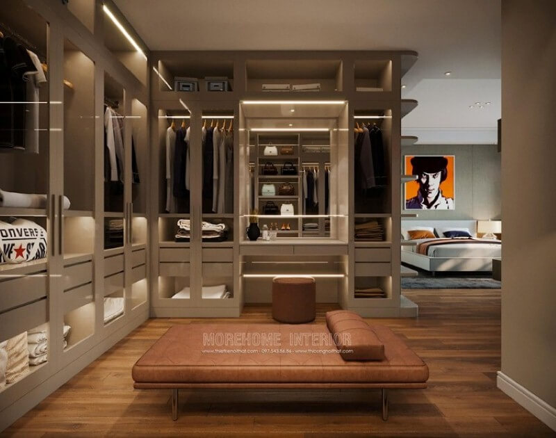 Bố trí nội thất phòng ngủ master liền phòng thay đồ đang trở thành xu hướng ấn tượng