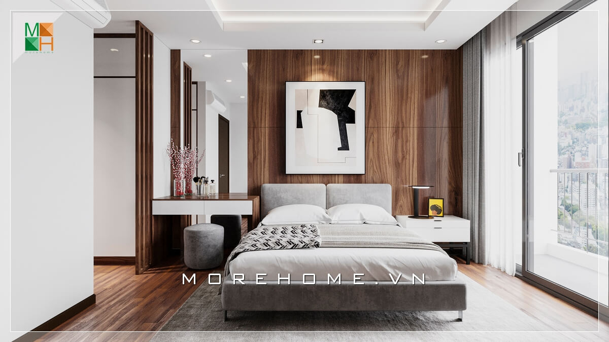 Mẫu tranh canvas đẹp và lịch lãm là điểm nhấn cho căn phòng ngủ thêm sang trọng.