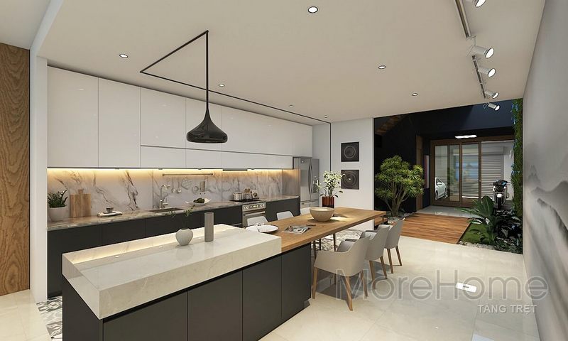 Thiết kế nội thất phòng ăn cạnh bếp tiết kiệm không gian và thuận tiền hơn cho người đầu bếp