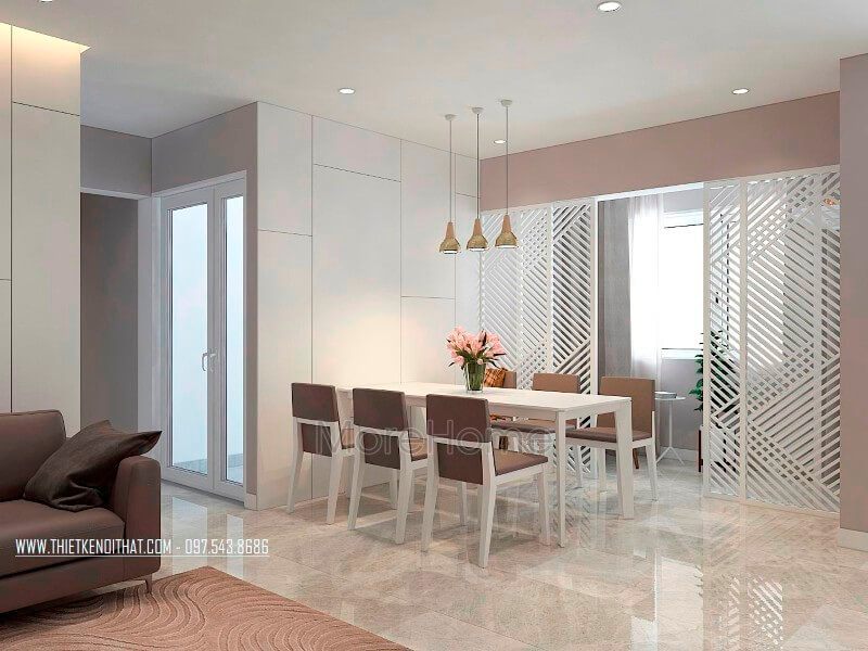 Khu vực ăn uống xây dựng đơn giản nhưng đáp ứng mọi công năng