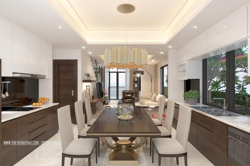 Thiết kế nội thất phòng ăn phong cách hiện đại sang trọng cho nhà phốhiện đại