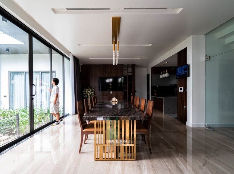 Morehome đã hoàn thành việc thi công nội thất phòng ăn cho biệt thự hiện đại ở Hà Tĩnh.