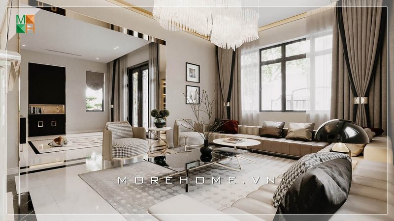 Mẫu thiết kế phòng khách cho các căn hộ chung cư, nhà phố, biệt thự đầy đủ tiện nghi và tinh tế.